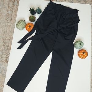 Black Paper bag styled Pants